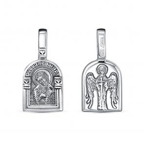 Подвеска-иконка Александр Невский и Ангел хранитель из черненого серебра Иордань Б-П-172 Невский/Ангел фото